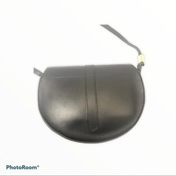 Clare vivier black leather saddle bag USA